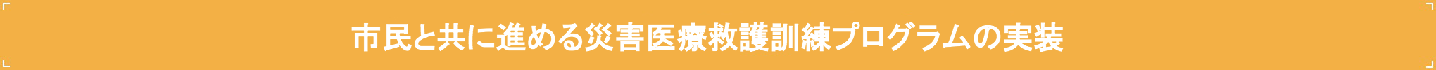 市民と共に進める災害医療プログラムの実装